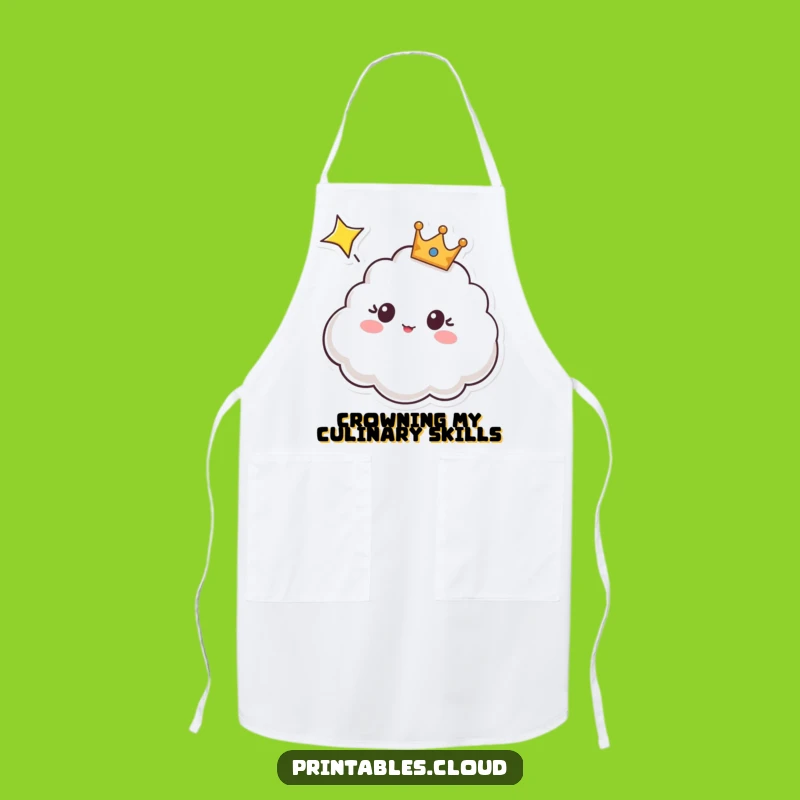 Funny Cloud Crown Apron: Surprise in the Kitchen with a Shooting Star Chef