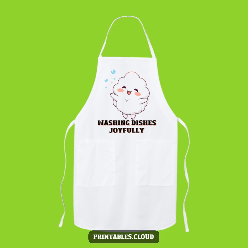 Funny Cloud Dewdrop Juggling Apron - Cheerful Character Kitchen Gift