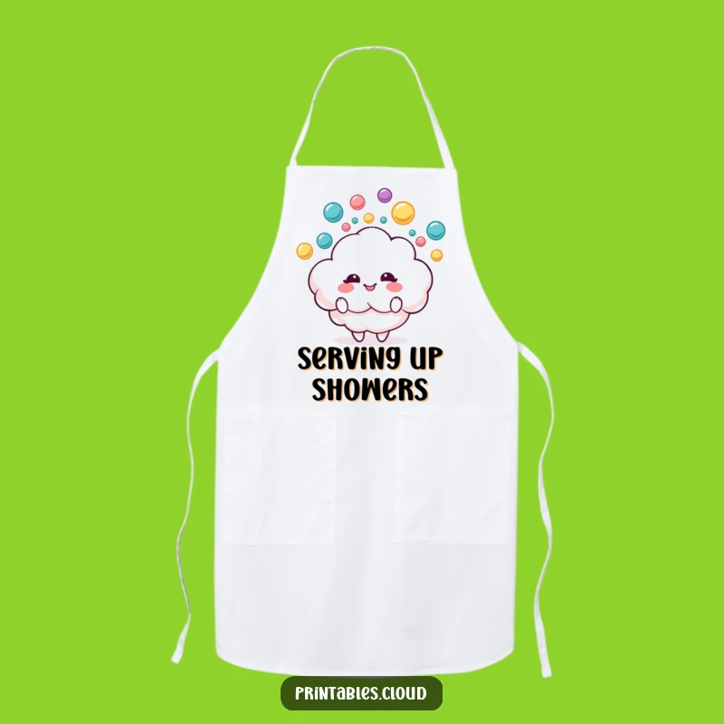 Funny Cloud Juggling Raindrops Apron, Kitchen Fun Gift