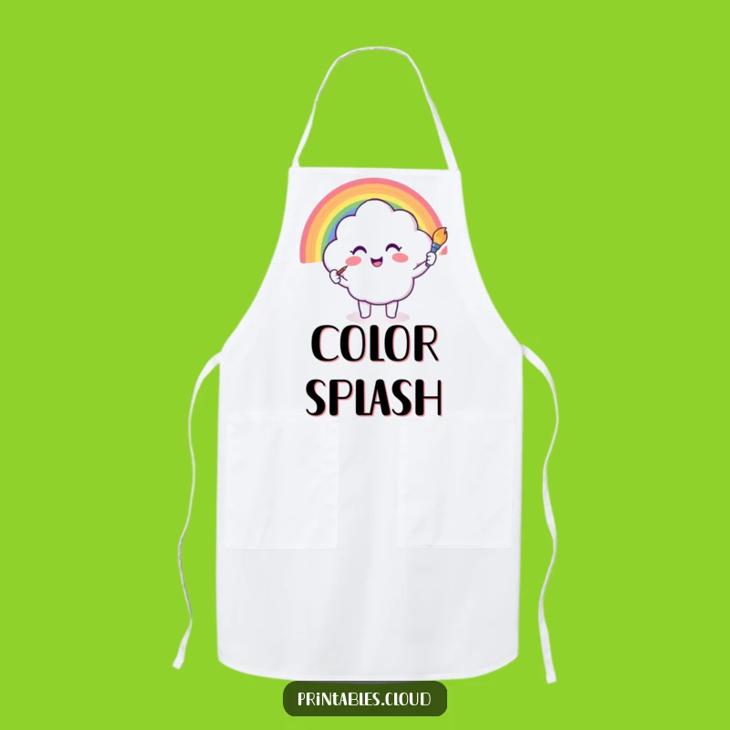 Funny Cloud Rainbow Painting Apron: Artistic Kitchen Fun, Perfect Funny Gift