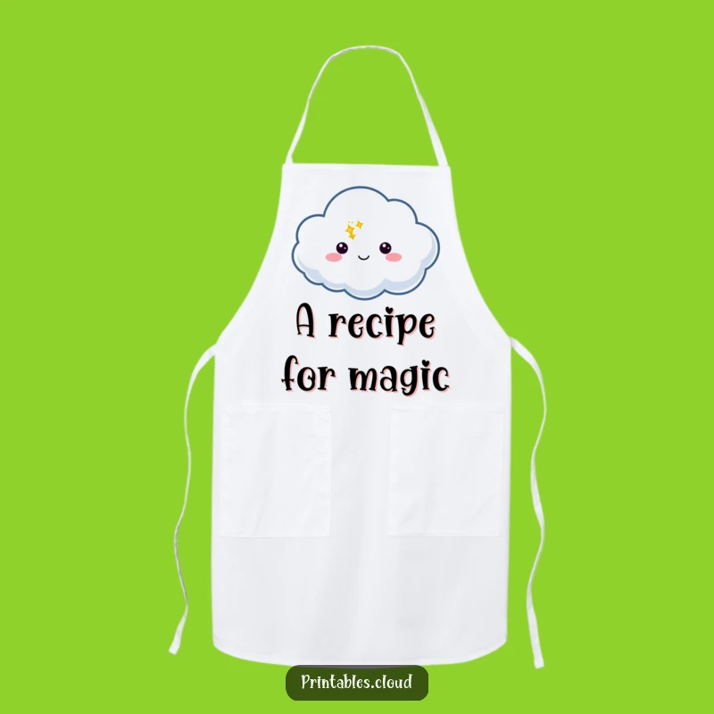 Funny Cloud Twinkle Apron: Magical Speech Bubble, Whimsical Kitchen Fun, Perfect Funny Gift