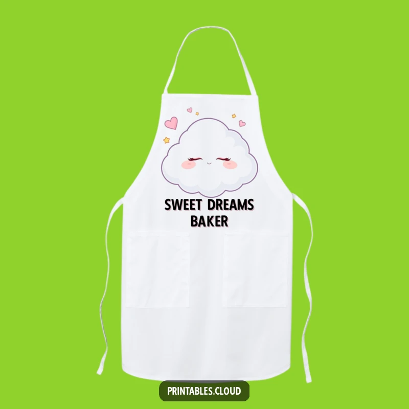Funny Dreaming Cloud Apron: Sugar Plum Dreams Chef Wear, Kitchen Humor