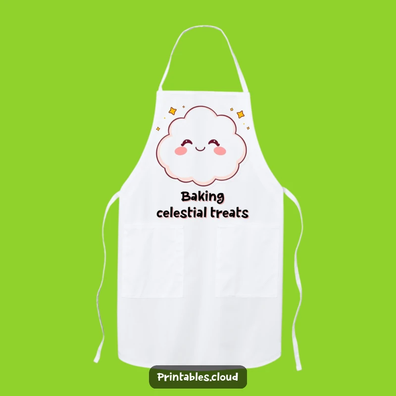 Funny Happy Cloud Apron: Giggling Star Sprinkle Kitchen Fun Gift