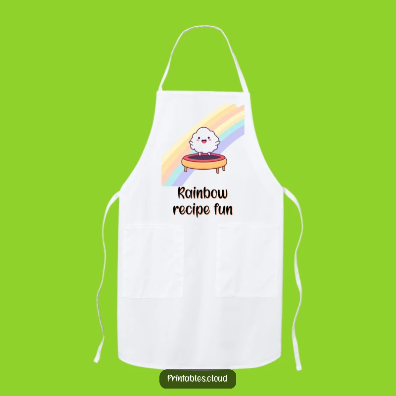 Funny Happy Cloud Rainbow Trampoline Apron - Cook Up Some Fun!