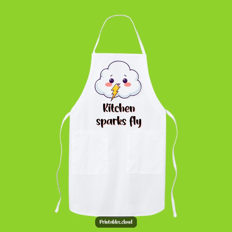 Funny Surprised Cloud Apron: Cook with a Shockingly Good Mood