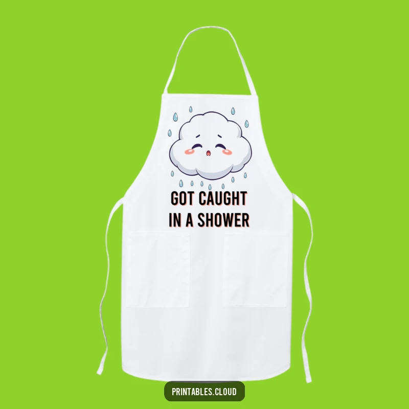 Funny Surprised Cloud Apron: Cook with Comedic Relief