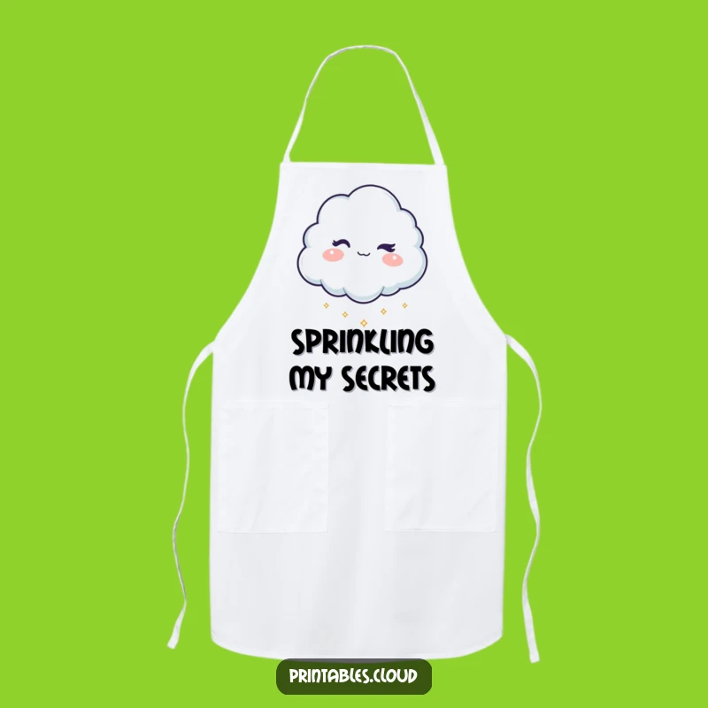Funny Sparkle Cloud Apron: Mischievous Wink in the Kitchen, Fun Chef Gift