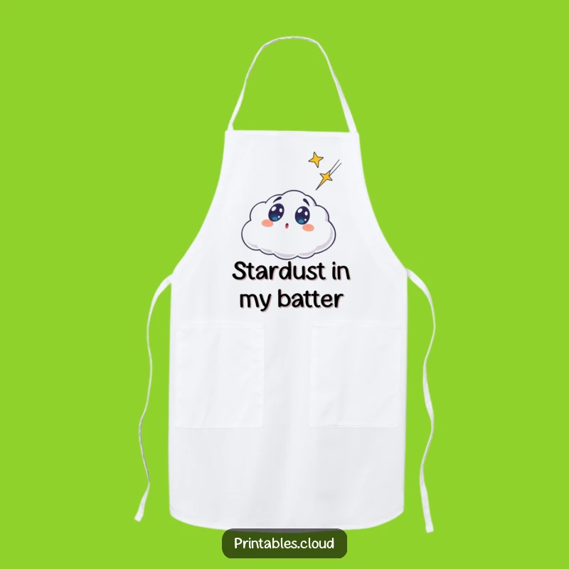 Funny Surprised Cloud Apron - Cook Up Laughs With Celestial Charm