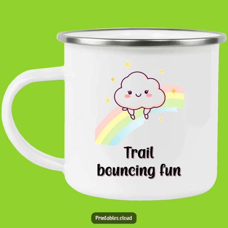 Adventure Ready Funny Cloud Rainbow Camping Mug: Outdoor Fun Gift