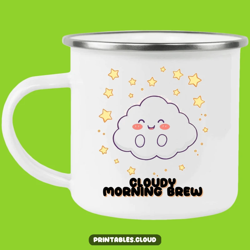 Funny Cloud Camping Mug: Starry Sky Adventure, Perfect Funny Gift!