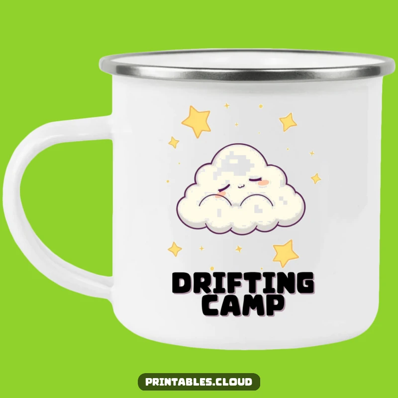 Funny Sleepy Cloud Camping Mug: Sip Your Brew Under the Stars