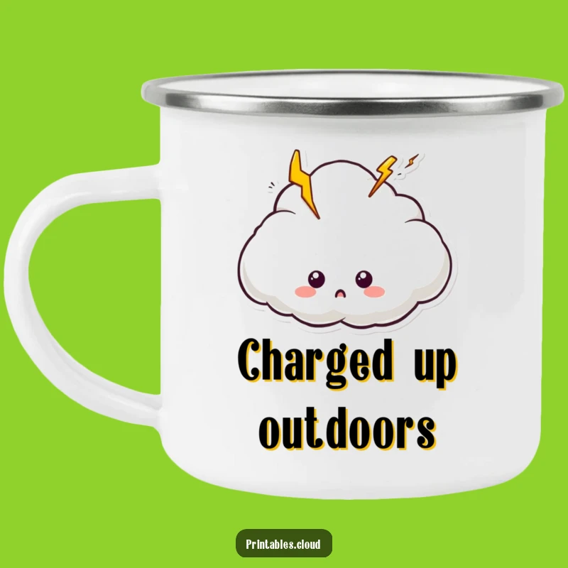 Funny Surprised Cloud Camping Mug: Enjoy Adventures with Shocking Outdoor Humor