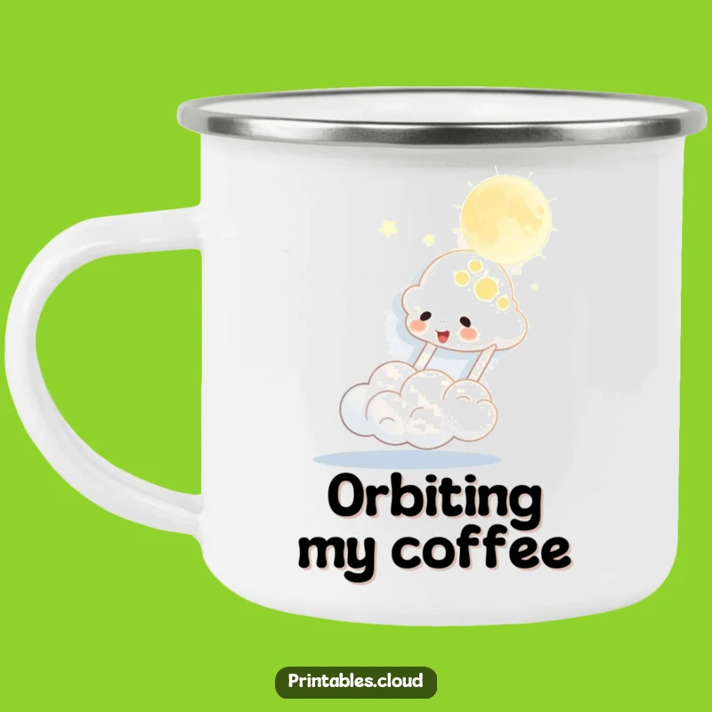 Funny Cloud Moon Camping Mug: Trailside Fun and Celestial Brews