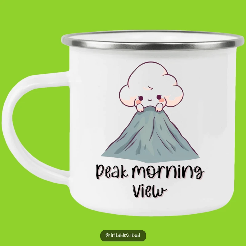 Funny Curious Cloud Camping Mug: Explore with Humor and Warmth