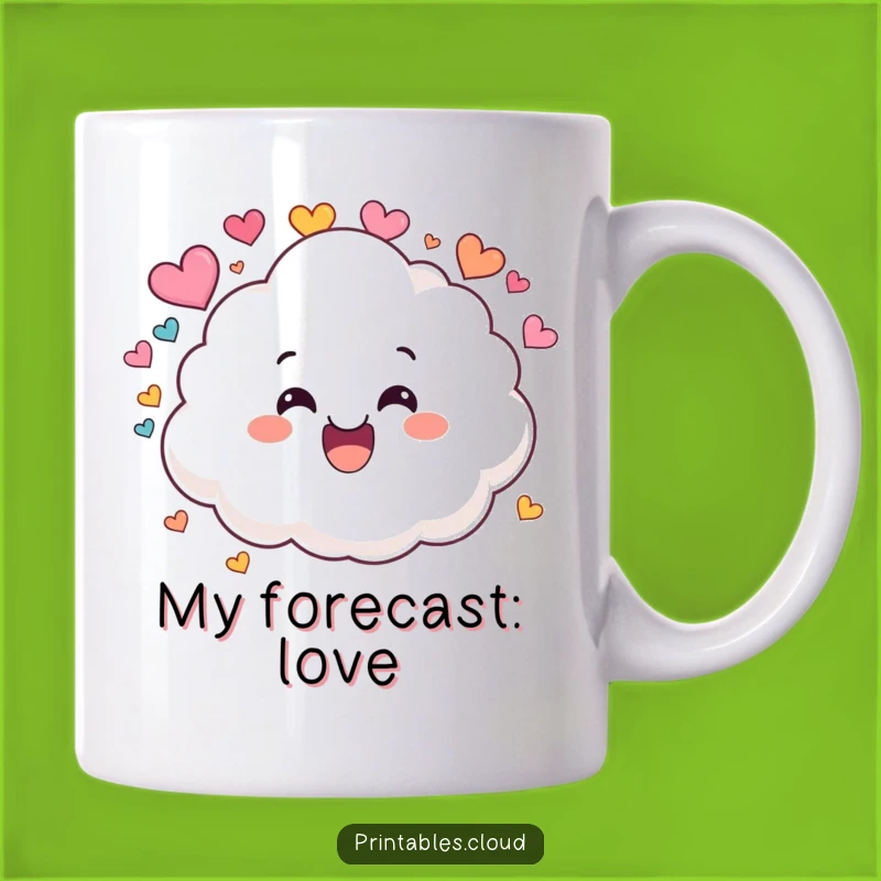 Funny Cloud Raining Hearts Mug: A Cheerful Gift for Cloud Lovers