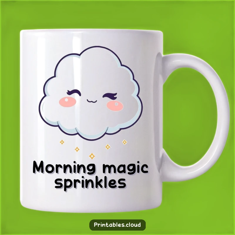 Funny Mischief Cloud Mug: Sparkle Dropping Cloud with a Wink, Perfect Funny Gift