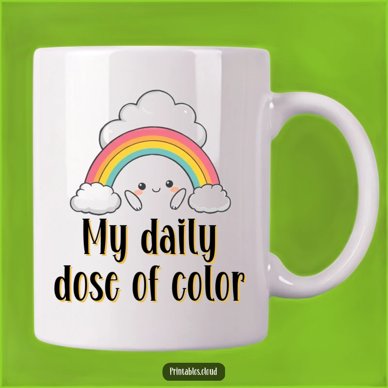 Funny Mischievous Cloud Rainbow Mug, A Whimsical Gift for Cloud Lovers