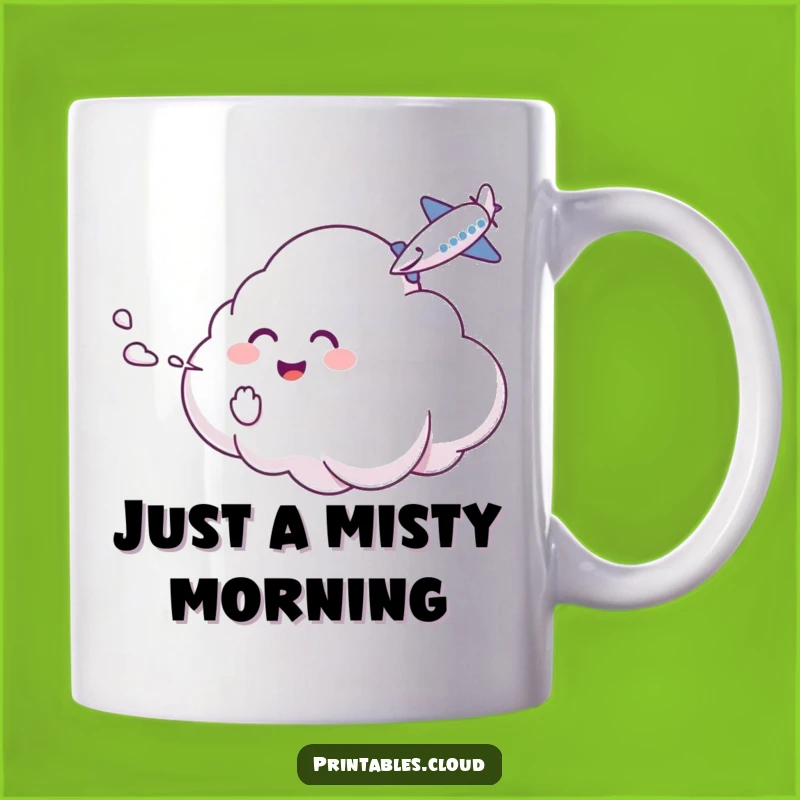 Funny Giggling Cloud Mug: Tickling Airplane Mist for Humorous Mornings