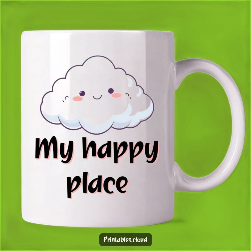 Funny Dreamy Cloud Mug: Happy Drifting, Peaceful Humorous Gift for Relaxed Vibes