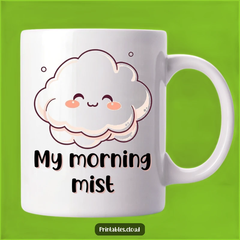 Funny Giggling Cloud Mug - Playful Misty Shapes for a Joyful Gift