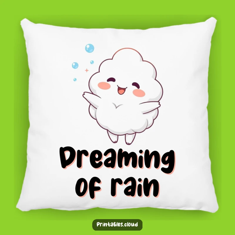 Cozy Funny Cloud Dewdrop Juggling Pillow - Happy Character Comfort Gift