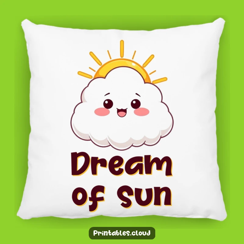 Funny Cozy Sunshine Pillow - Warm Ray Cloud Design, Cozy Humorous Gift for Comfort