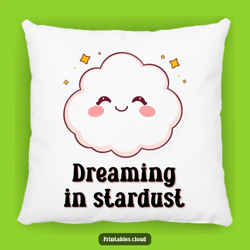 Funny Happy Cloud Pillow: Giggling Star Sprinkle Cuddle Comfort Gift