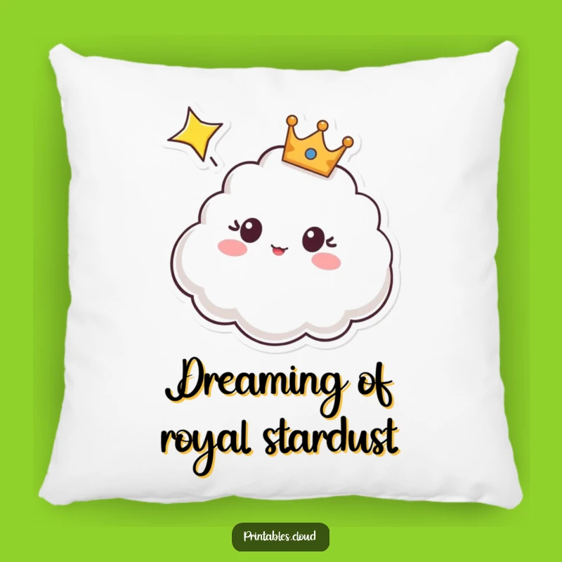 Funny Cloud Crown Pillow: Surprised by a Shooting Star, Cozy Funny Gift Decor