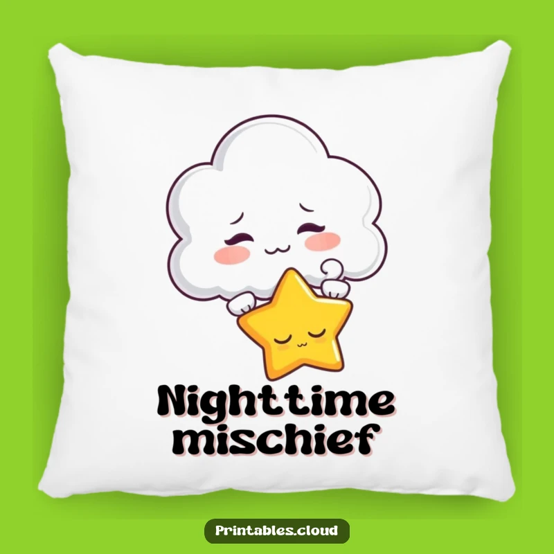 Funny Cloud Teasing Star Pillow: Cozy Mischief for Celestial Comfort