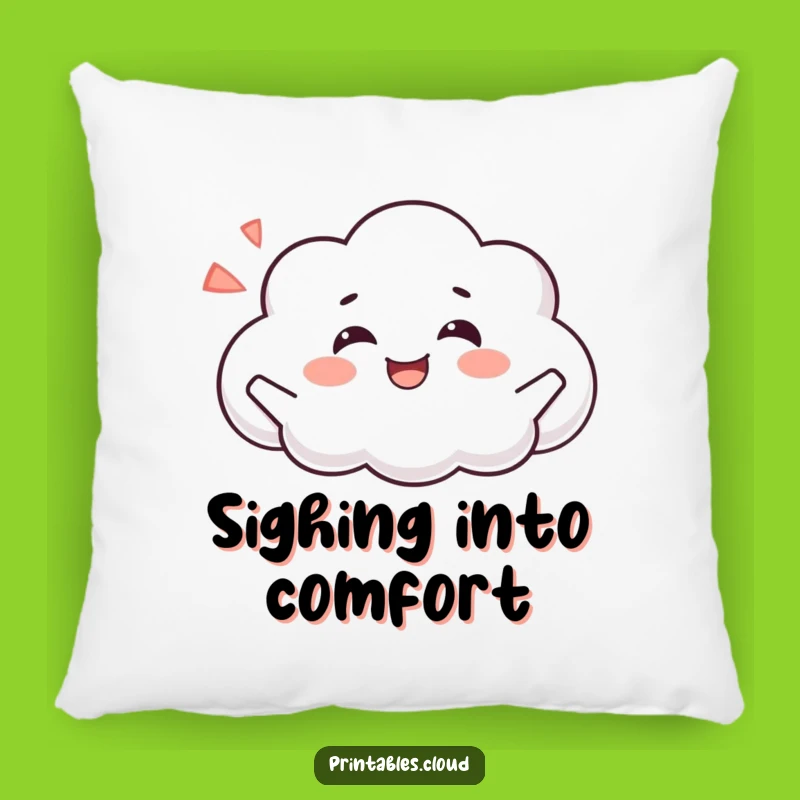 Funny Happy Cloud Sigh Pillow - Cozy Comfort for Blissful Slumber