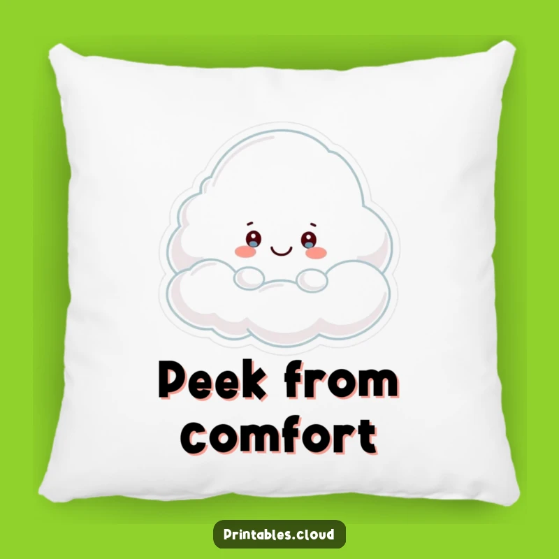 Funny Peek-a-Boo Cloud Pillow: Cozy Humor with a Hiding Character