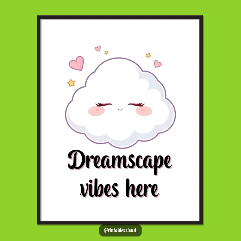 Funny Dreaming Cloud Digital Print: Sugar Plum Dreams Art, Instant Whimsy