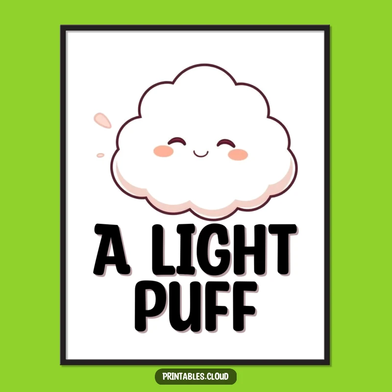 Funny Giggling Cloud Digital Art: Instant Joyful Breeze for Your Walls