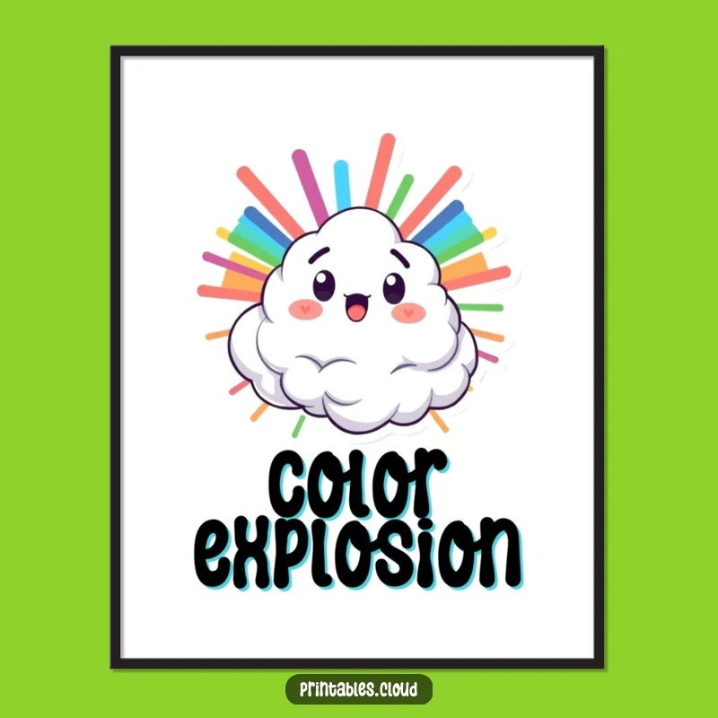 Funny Surprised Cloud Rainbow Print - Instant Colorful Cheer