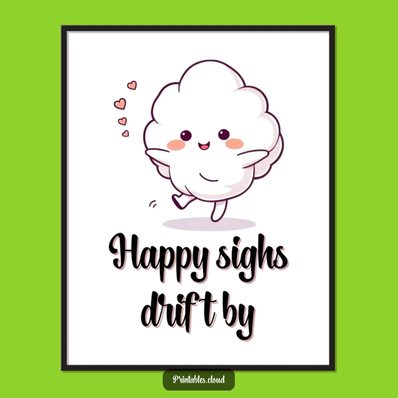 Funny Dancing Cloud Digital Art: Happy Sighs Trail, Instant Peace Gift