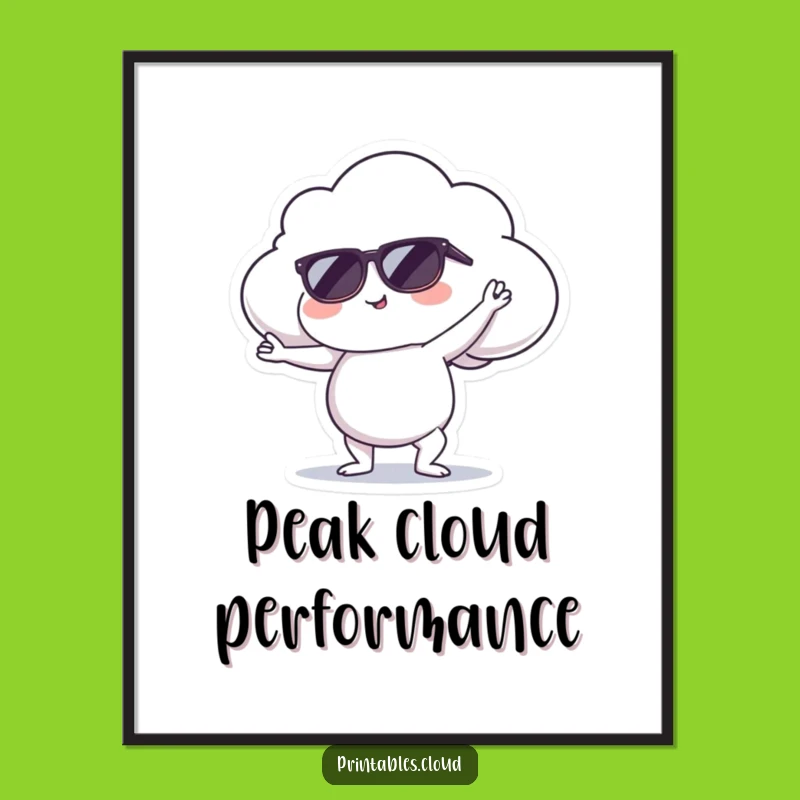 Funny Cool Cloud Yoga Digital Art - Serene Pose Artwork