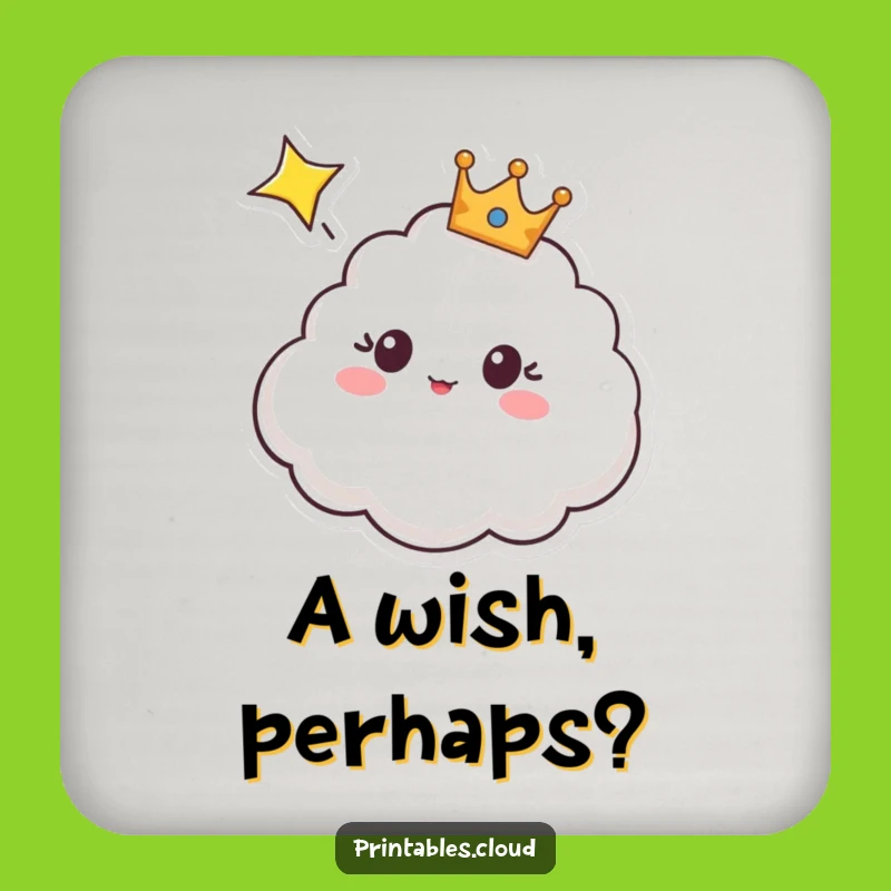 Funny Cloud Crown Coaster: Protect Surfaces from Shooting Star Surprises, Gift