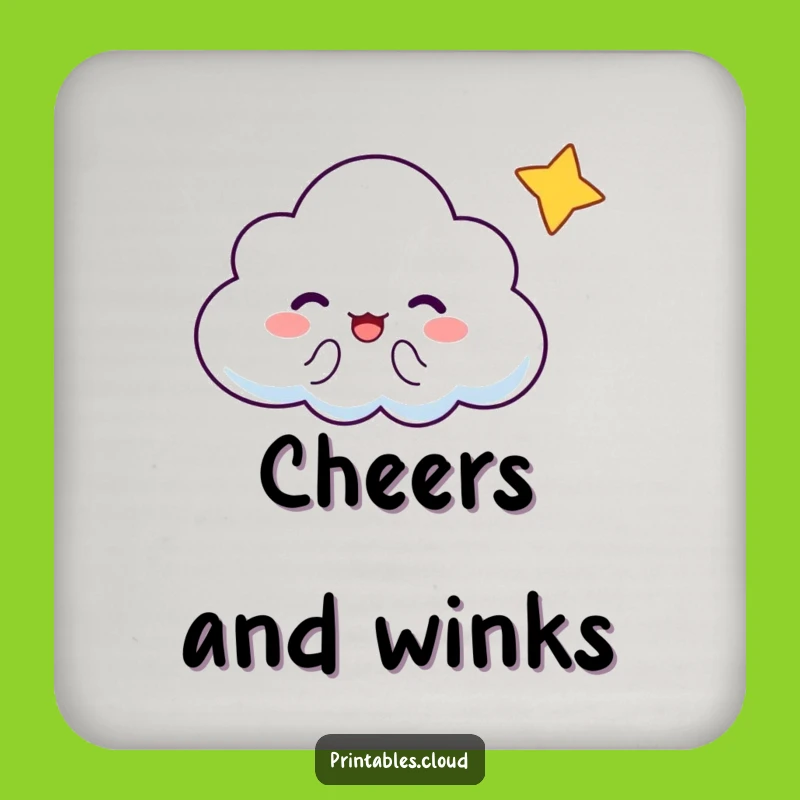 Funny Cloud Star Coaster Set: Protect Surfaces with Cosmic Cheer Gift