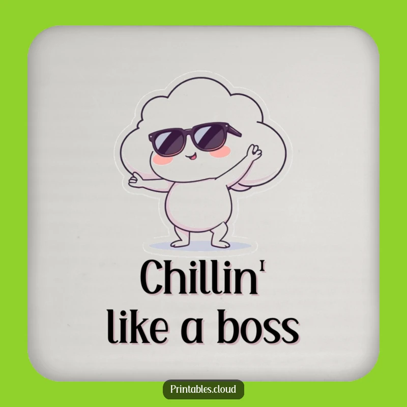 Funny Cool Cloud Yoga Coaster - Serene Decor Gift