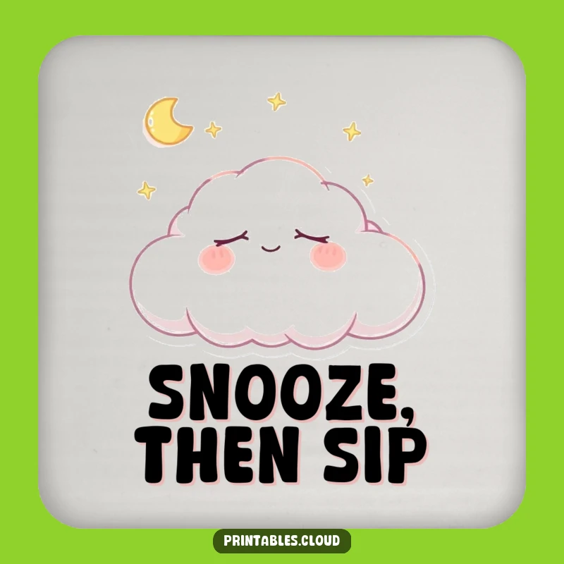Funny Dreaming Cloud Coaster - Sleepy Drink Holder Gift