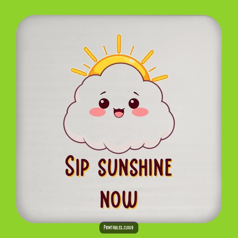 Funny Sunshine Coaster - Warm Ray Cloud, Humorous Table Protection Gift