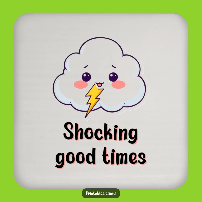Funny Surprised Cloud Coasters: Protect Surfaces with Playful Shock