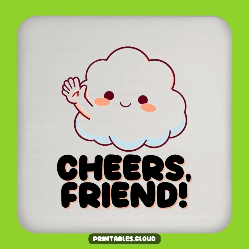 Funny Waving Cloud Coasters: Greet Your Surfaces with Humor
