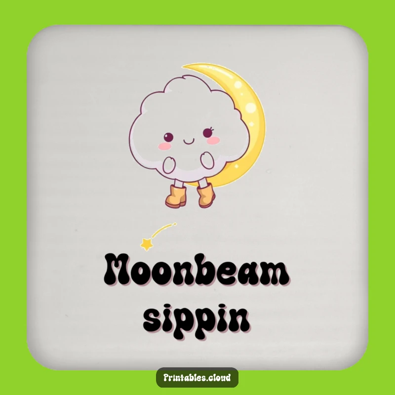 Funny Cheerful Cloud Coaster - Protect Surfaces With Moonbeam Fun