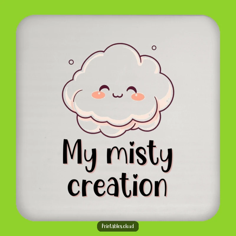 Funny Giggling Cloud Coaster - Protect Surfaces With Playful Art