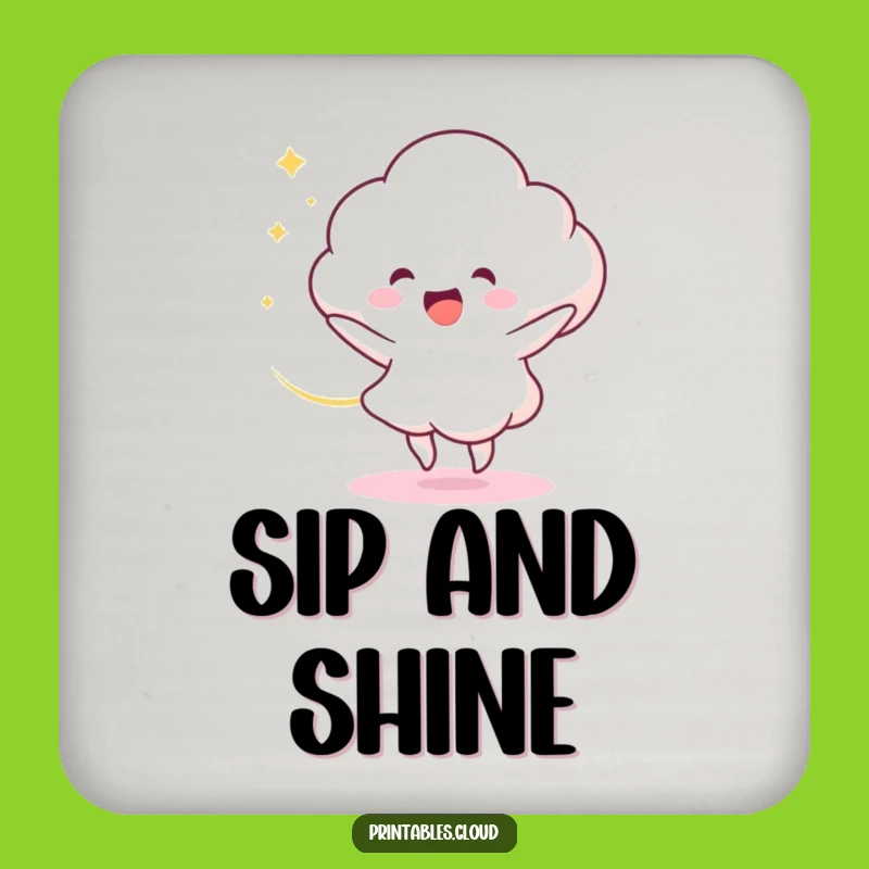 Funny Cloud Dancer Coaster: Dancing Character, Light Swirl Protection, Gift Accent
