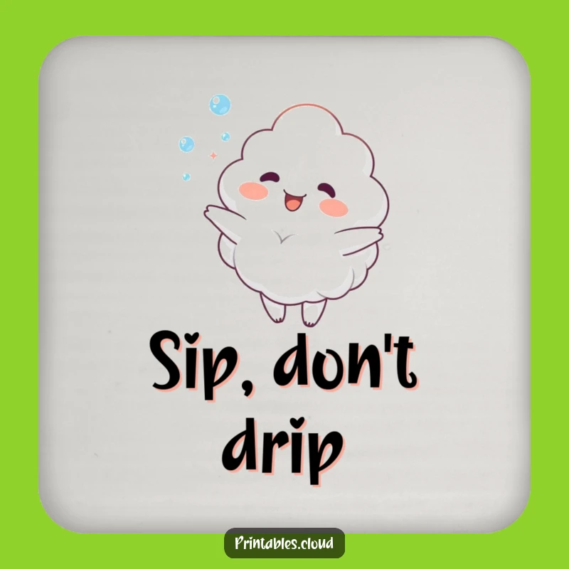 Funny Cloud Dewdrop Juggling Coaster - Cheerful Drink Holder Gift