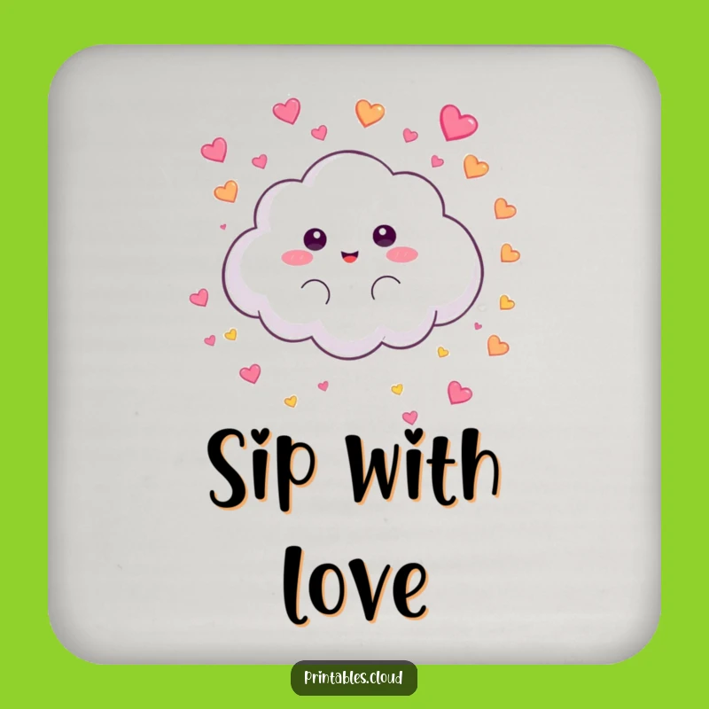 Funny Heart Rain Cloud Coaster: Fluffy Character, Heart Protection, Gift Accent