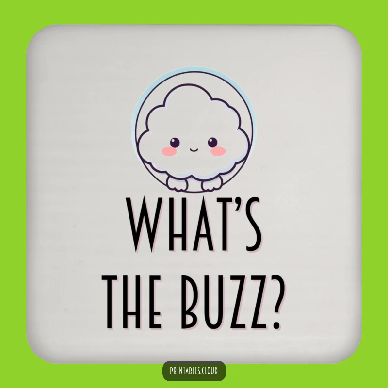 Funny Cloud Keyhole Coaster: Protect Surfaces with Celestial Curiosity