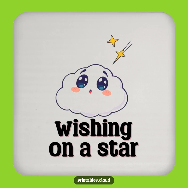 Funny Surprised Cloud Coaster - Protect Surfaces With Celestial Humor